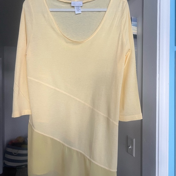 Soft Surroundings Yellow long sleeve asymmetrical tunic - Picture 1 of 2